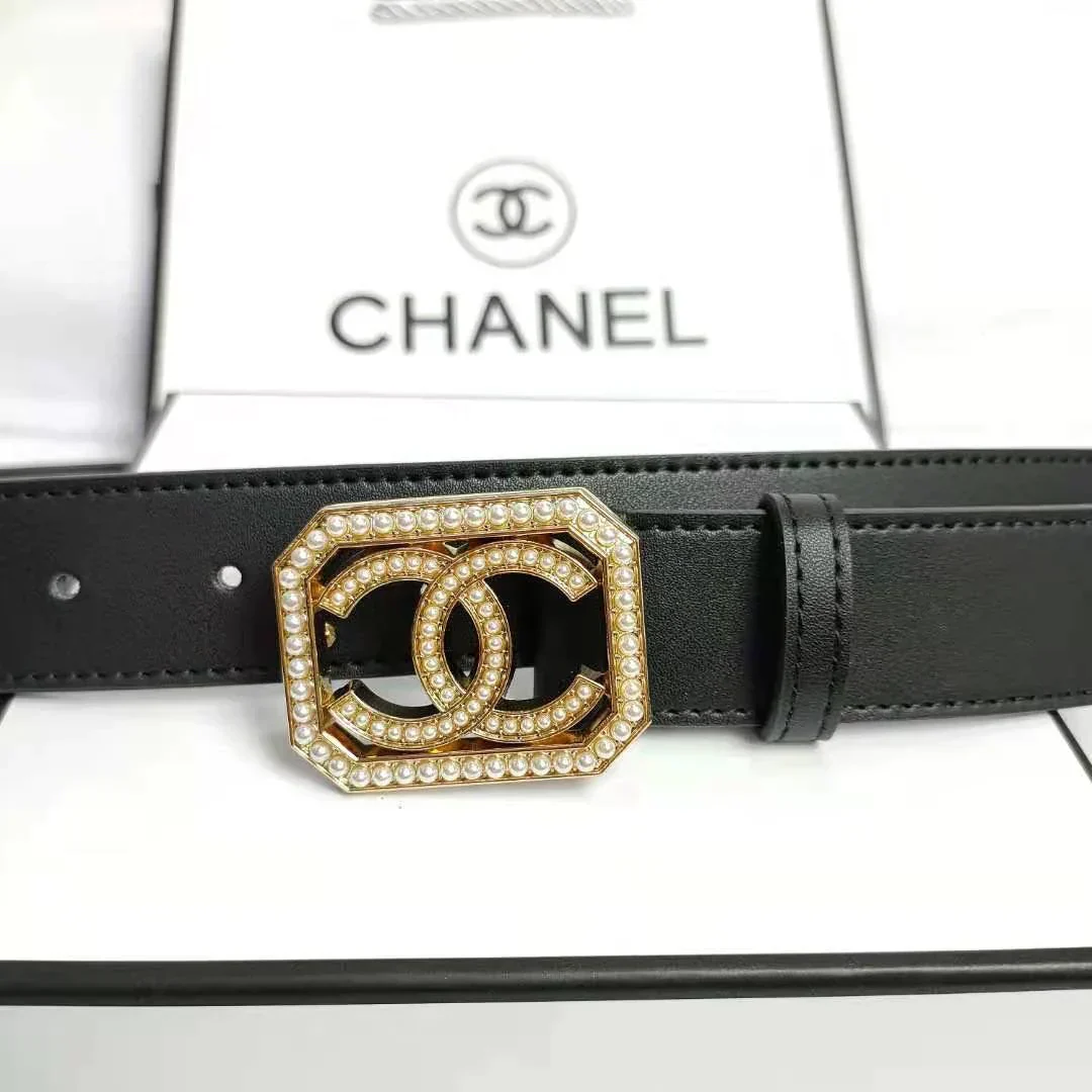 2 colors fashion pearl square buckle leather belt 2 colors fashion pearl square buckle leather belt
