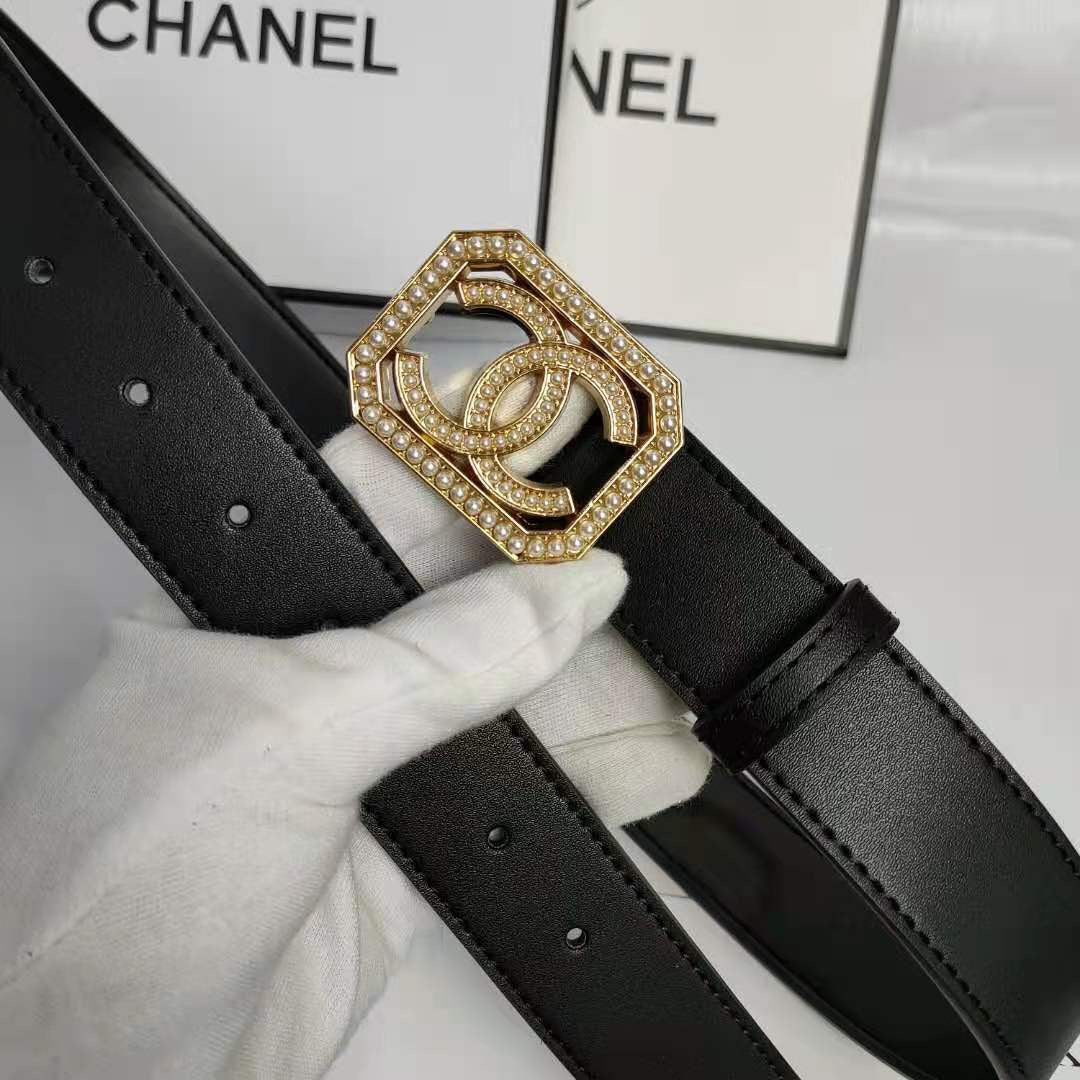 2 colors fashion pearl square buckle leather belt 2 colors fashion pearl square buckle leather belt