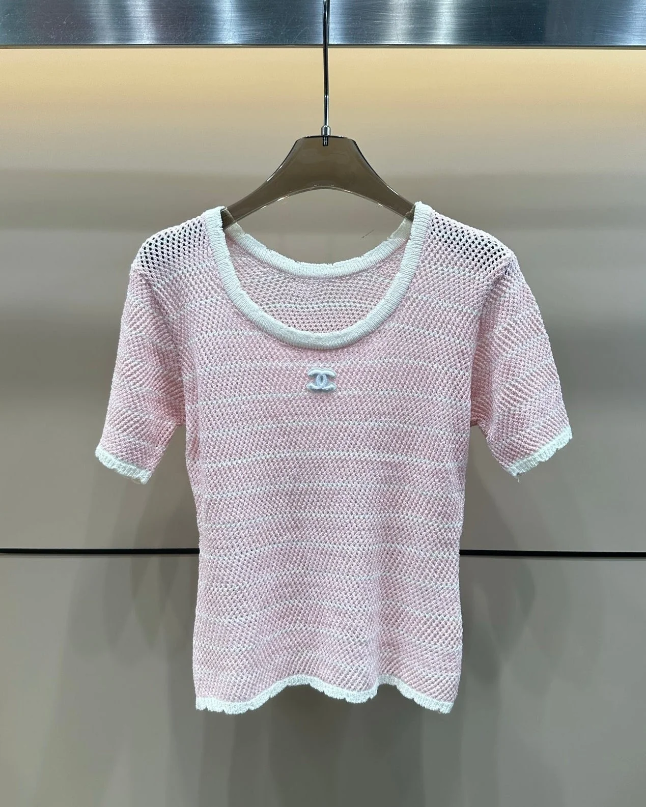 hollow stripe color block knit t shirt hollow stripe color block knit t shirt