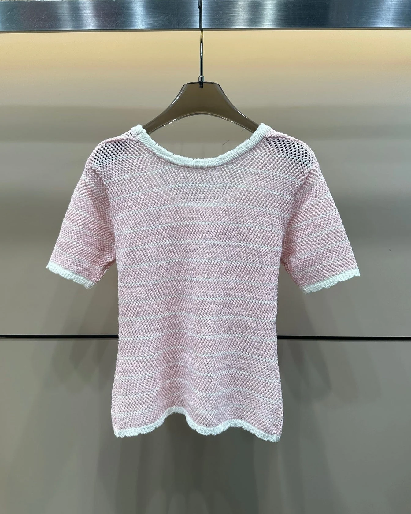 hollow stripe color block knit t shirt hollow stripe color block knit t shirt